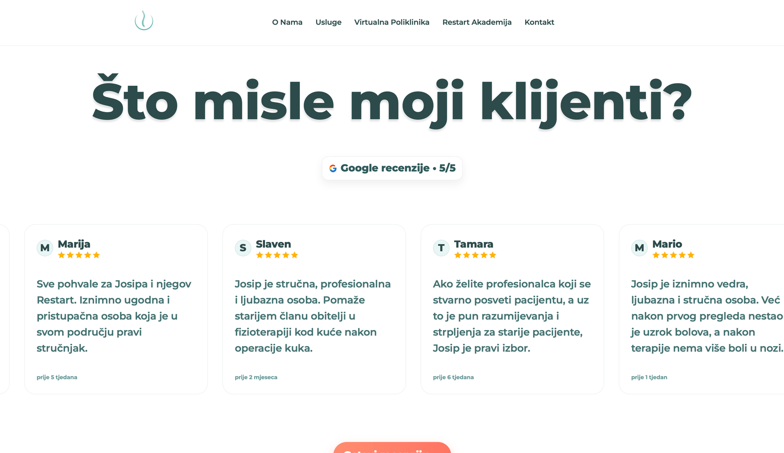 Responzivna web stranica — zdravlje i wellness